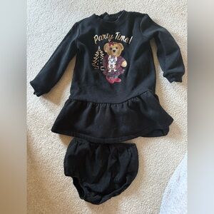 Ralph Lauren Black and Gold Sweatshirt Dress